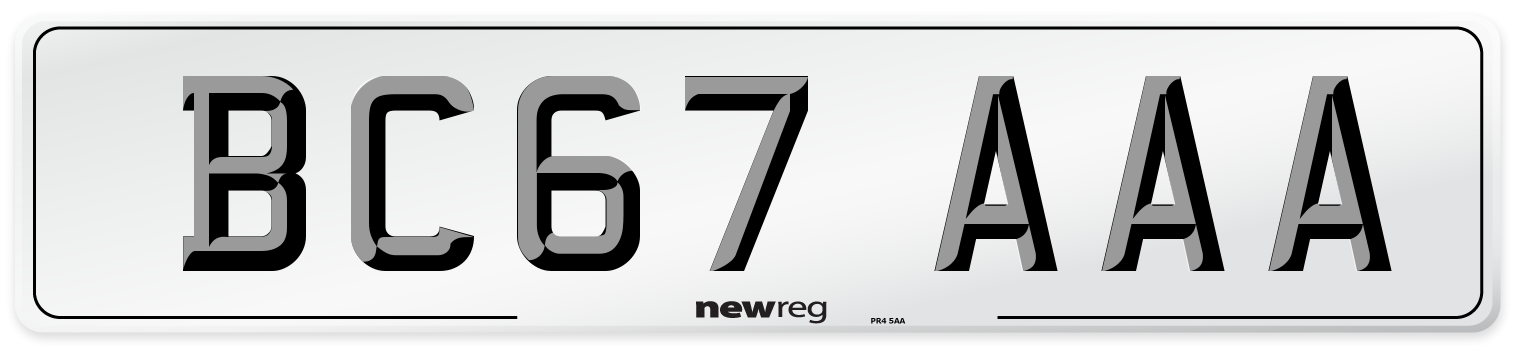 BC67 AAA Number Plate from New Reg